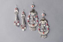 Zarcillos Aymaras de plata 950 de María Gómez Soto y Mercedes Mamani, pueblo Aymara Imagen de la obra Zarcillos Aymaras de plata 950, de las artesanas María Gómez Soto y Mercedes Mamani, del pueblo Aymara